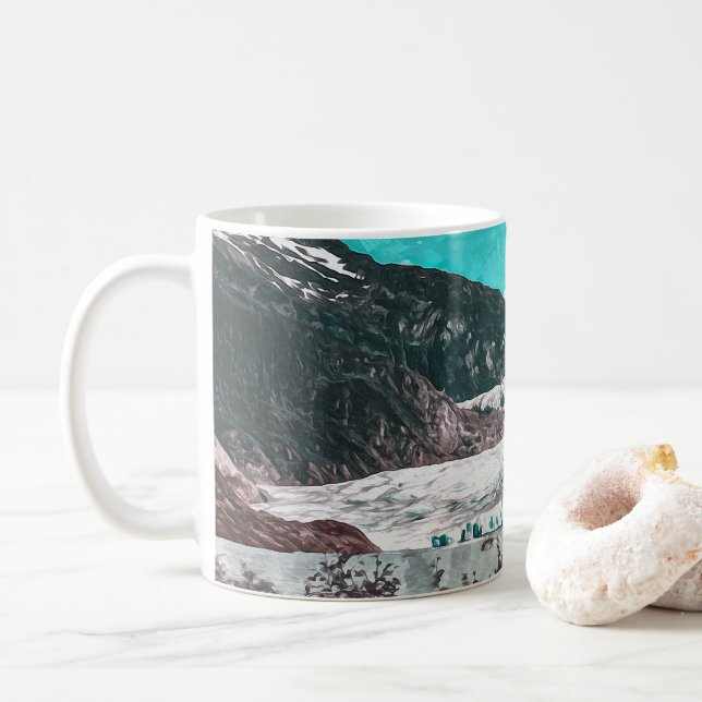 JUNEAU - TONGASS - MENDENHALL GLACIER - ALASKA US COFFEE MUG (With Donut)