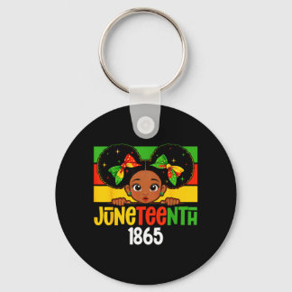 Junenth 1865 Afro Princess Bow Kids Girls Black Key Ring