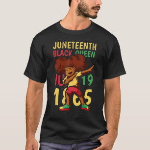 Junenth 1865 Black Queen Melanin Girl Magic Africa T-Shirt
