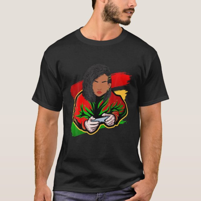 Junenth 2021 For Black Freedom Gamer Afro American T-Shirt (Front)