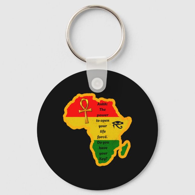 junenth african ankh wer quote key ring (Front)