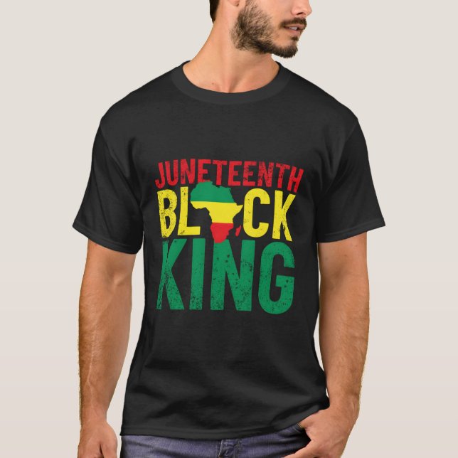 Junenth Black King For 'S Junenth T-Shirt (Front)