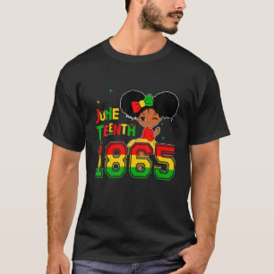 Junenth Celebrating 1865 Cute Black Girl Kids Tood T-Shirt