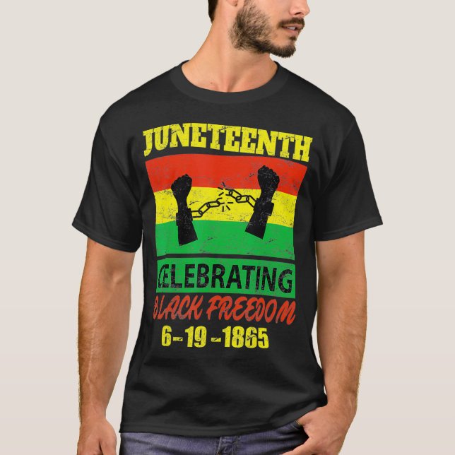 Junenth celebrating black freedom 1865 flag T-Shirt (Front)