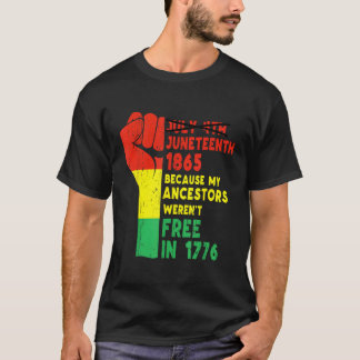 Junenth My Ancestors Free Black African Flag Pride T-Shirt