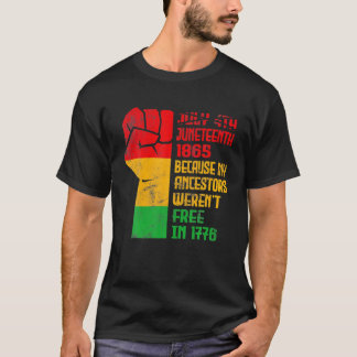 Junenth My Ancestors Free Black African Flag Pride T-Shirt