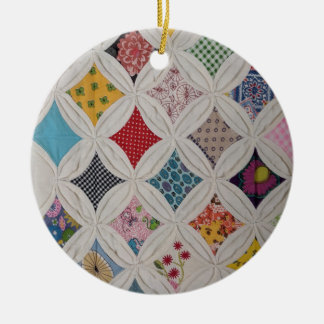 June's cathedral window quilt ornament