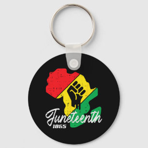 Juneteenth 1865 Africa Fist Black Pride Men Women Key Ring