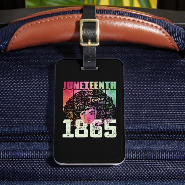 Juneteenth 1865 African American Black Freedom Luggage Tag (Front Insitu 2)