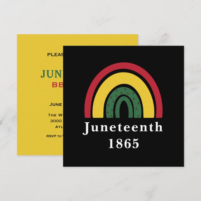 Juneteenth 1865 African American Black History Invitation (Front/Back)