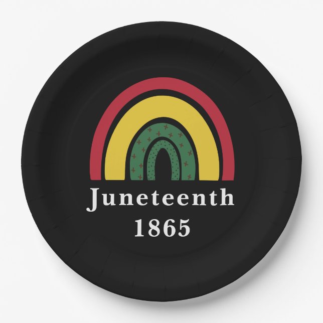 Juneteenth 1865 African American Black History Paper Plate (Front)