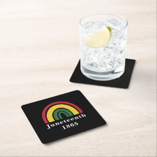 Juneteenth 1865 African American Black History Square Paper Coaster