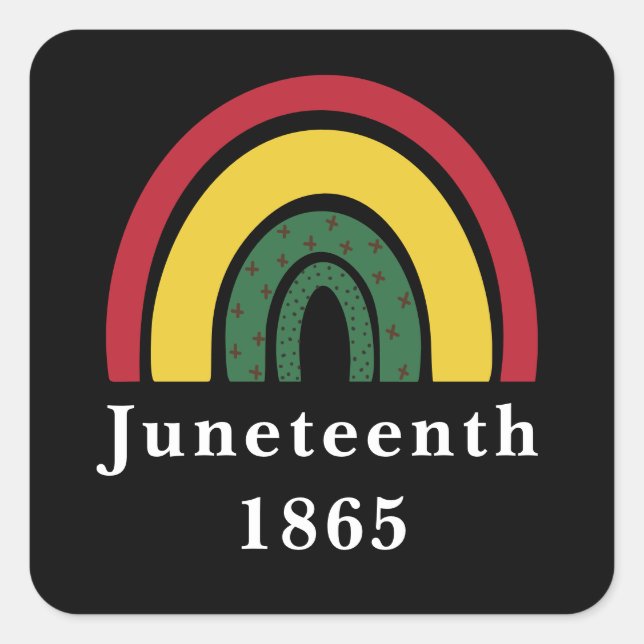 Juneteenth 1865 African American Black History Square Sticker (Front)