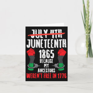 Juneteenth 1865 African Fist Black History Pride M Card