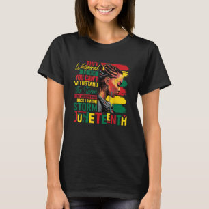 Juneteenth 1865 African Flag Black Queen Afro  T-Shirt