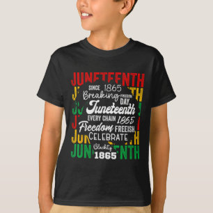 Juneteenth 1865 Afro Freedom Breaking Chains Freei T-Shirt
