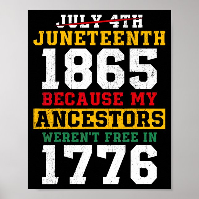 juneteenth 1865 because my ancestors were not poster (Front)