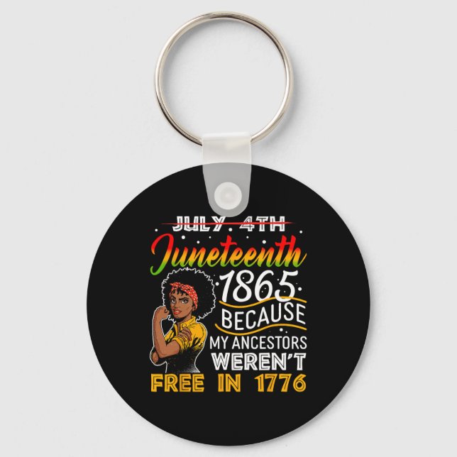 Juneteenth 1865 Because My Ancestors Weren't Free  Key Ring (Front)
