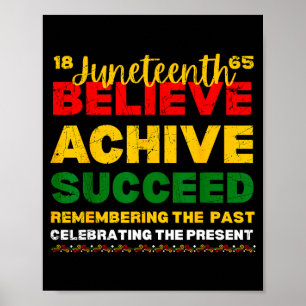 Juneteenth 1865 believe achieve succeed black poster