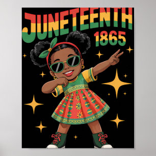 Juneteenth 1865 Black African American Girls Kids Poster