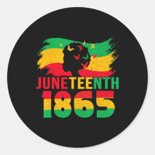 Juneteenth 1865 Celebrate Freedom Juneteenth Black Classic Round Sticker