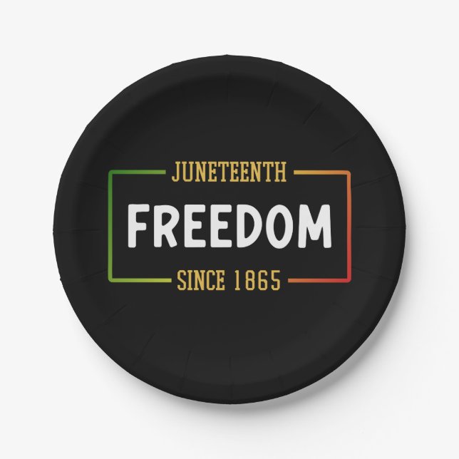 Juneteenth 1865 Celebrating Black Freedom Paper Plate (Front)