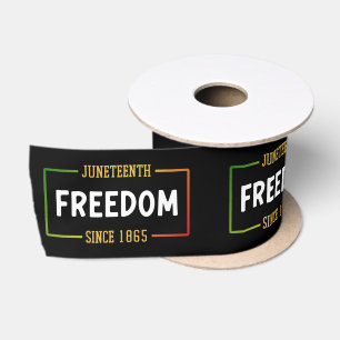 Juneteenth 1865 Celebrating Black Freedom Satin Ribbon