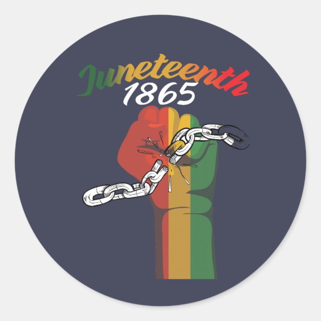 "Juneteenth 1865"  Classic Round Sticker (Front)