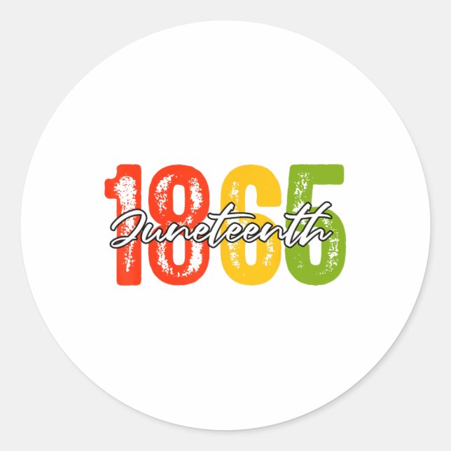 Juneteenth 1865  classic round sticker (Front)