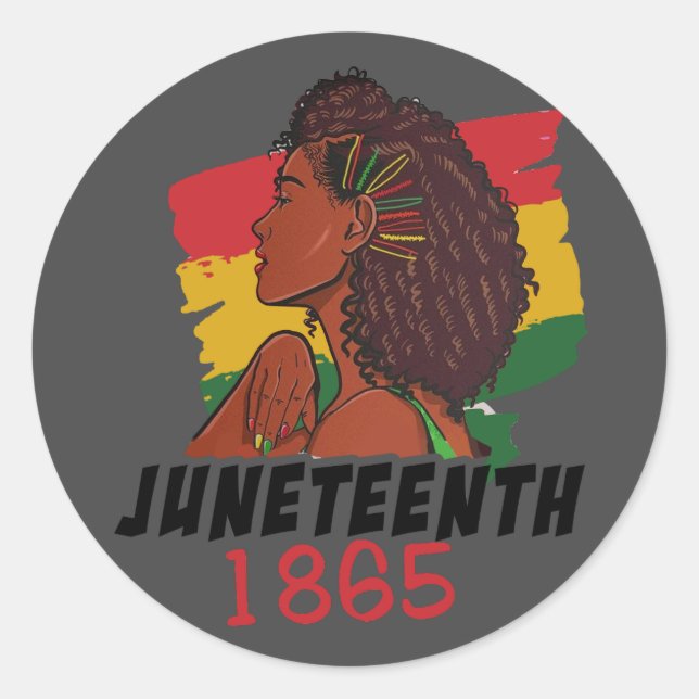 Juneteenth 1865 classic round sticker (Front)