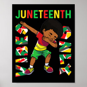 Juneteenth 1865 Dabbing Vibes Only Black African B Poster