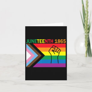 Juneteenth 1865 Fist Rainbow Flag Gay Pride Month Card
