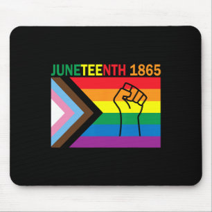 Juneteenth 1865 Fist Rainbow Flag Gay Pride Month Mouse Mat