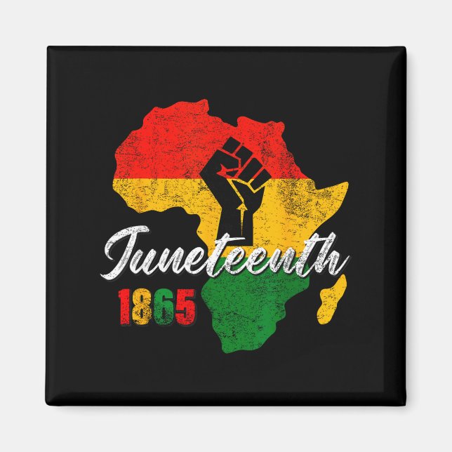 Juneteenth 1865 freedom africa black pride men magnet (Front)