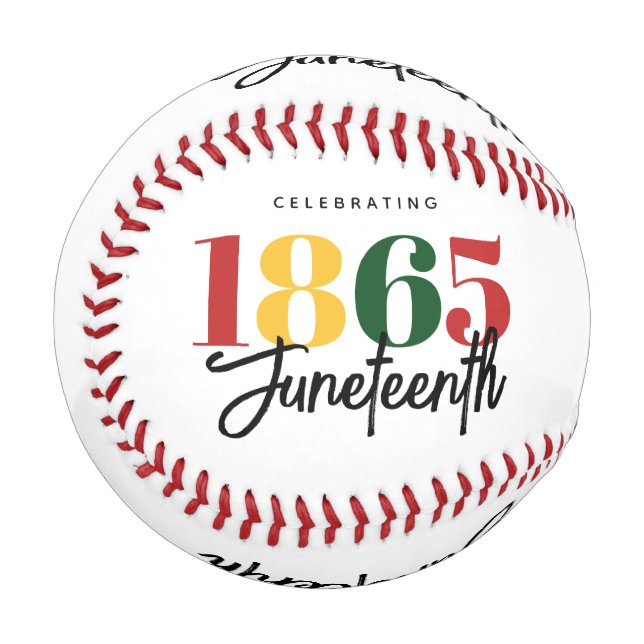 Juneteenth 1865 Freedom Black History Celebration Baseball (Front Left)