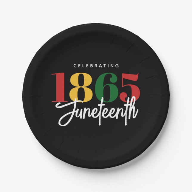 Juneteenth 1865 Freedom Black History Celebration Paper Plate (Front)
