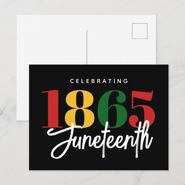 Juneteenth 1865 Freedom Black History Celebration Postcard (Front/Back)