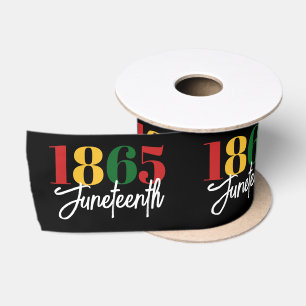 Juneteenth 1865 Freedom Black History Celebration Satin Ribbon