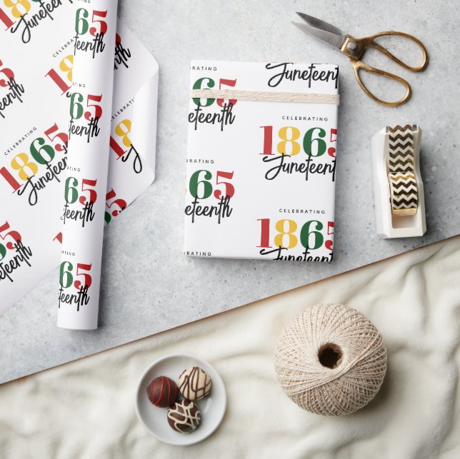 Juneteenth 1865 Freedom Black History Celebration Wrapping Paper (Crafts)