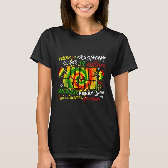 Juneteenth 1865 Freedom Statement Retro Sunset Eve T-Shirt (Front)