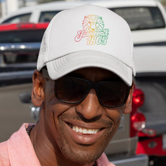 Juneteenth 1865 Geometric Lion  Trucker Hat