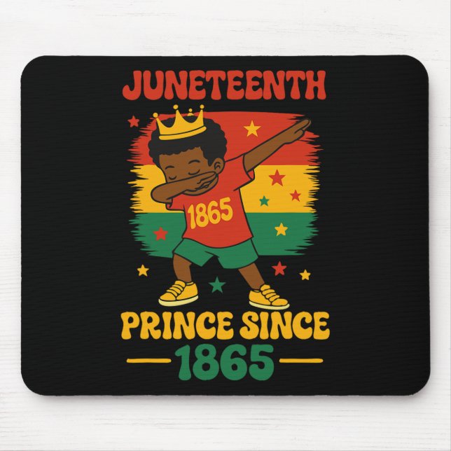 Juneteenth 1865 Groovy Prince Toddler Dab Boy Free Mouse Mat (Front)