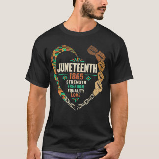 Juneteenth 1865 Heart Fists Black History Melanin T-Shirt