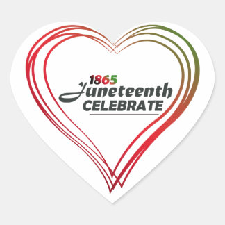 Juneteenth 1865 heart sticker