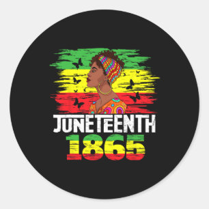 Juneteenth 1865 Independence Day Black Pride Black Classic Round Sticker