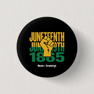 Juneteenth 1865 June 19th Black Freedom Graphic De 3 Cm Round Badge