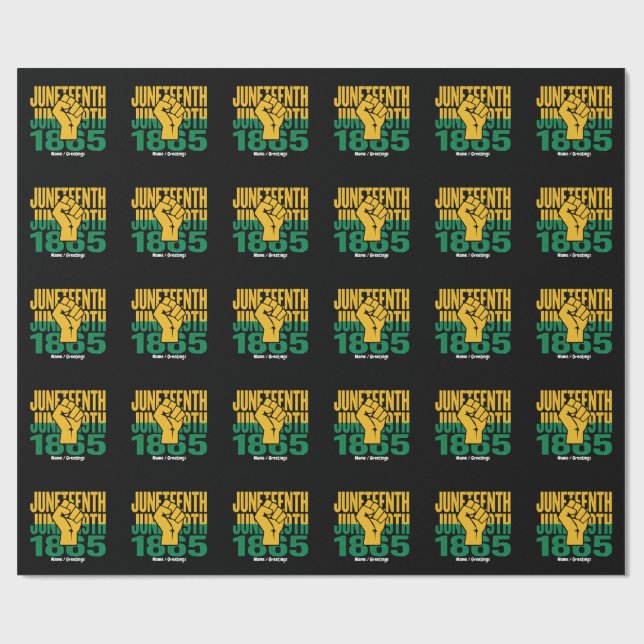 Juneteenth 1865 June 19th Black Freedom Graphic De Wrapping Paper (Flat)