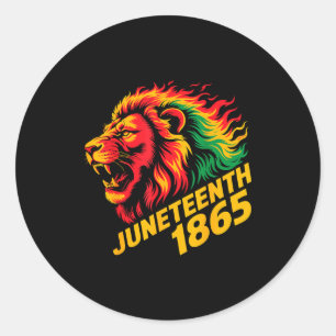 Juneteenth 1865 lion rasta classic round sticker