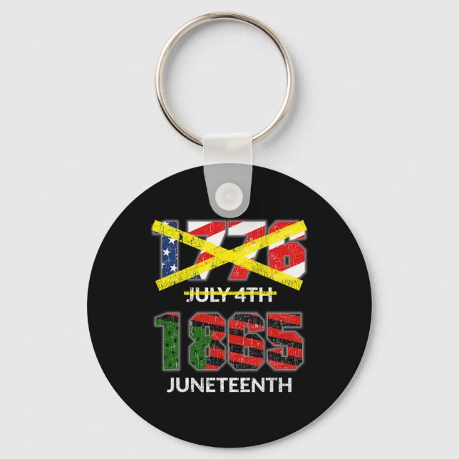 Juneteenth 1865 - Not July 4th 1776 Independence D Key Ring (Front)