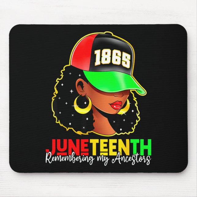 Juneteenth 1865 remembering ancestors black pride mouse mat (Front)